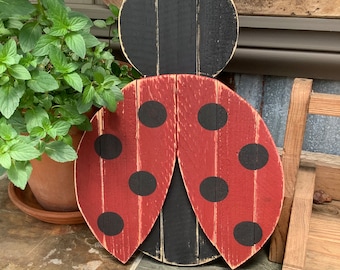 Wood Ladybug. Porch decor. MADE TO ORDER