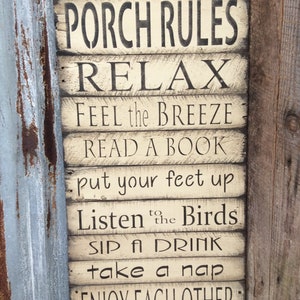 Porch Rules Sign. Porch sign. Pallet Wood sign. MADE TO ORDER image 2