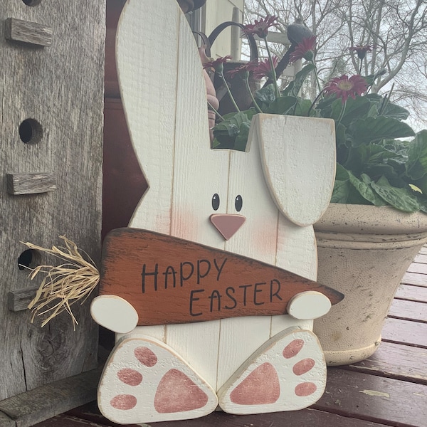 Wooden Bunny with carrot