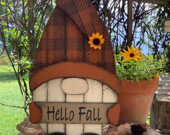 Wooden Gnome. Fall Gnome. MADE TO ORDER