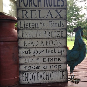 Porch Rules Sign. Porch sign. Pallet Wood sign. MADE TO ORDER image 3