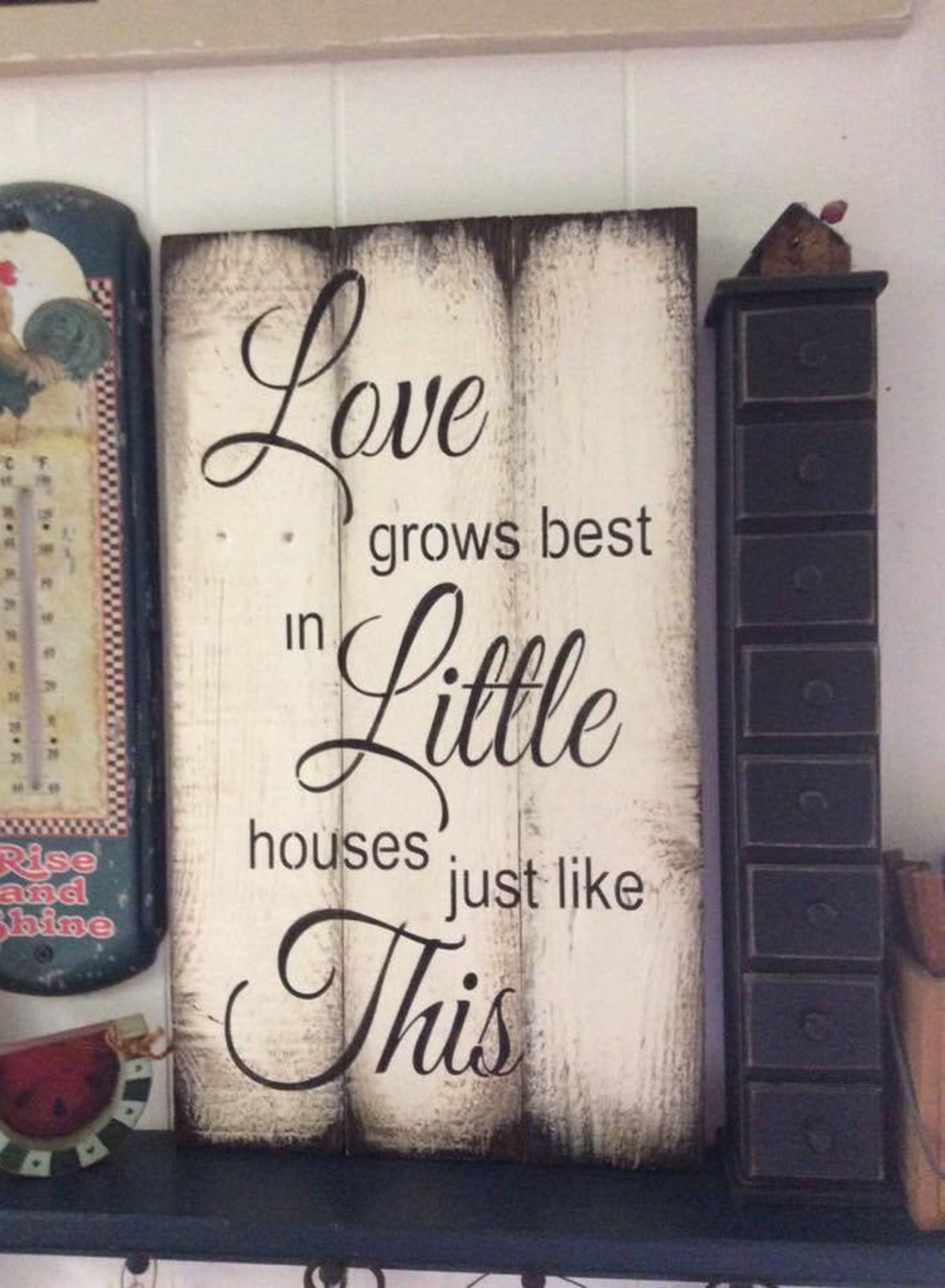 Pallet Wood Sign Love Grows Best in Little Houses Etsy