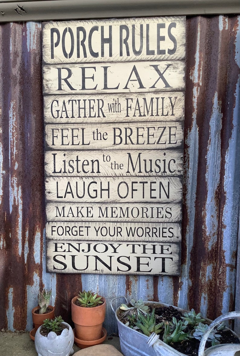 Porch Rules Sign. Porch sign. Pallet Wood sign. MADE TO ORDER image 4