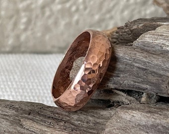 Pure Copper Band Hammered