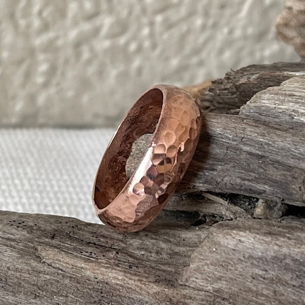 Pure Copper Band Hammered