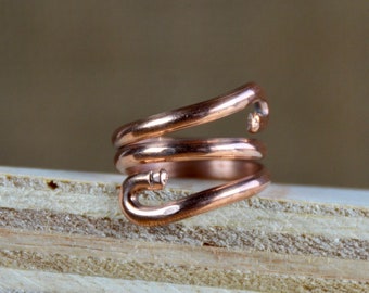 Copper Wire Ring Handmade | Pure copper | Black patina | Red patina