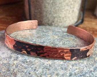 Copper Bracelet Cuff, Hammered Copper