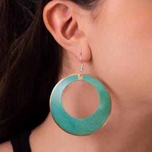 Copper Earrings, Turquoise Patina Earrings