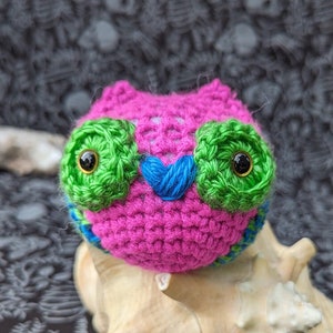 Polysexual Pride Owl (Nugget) - Amigurumi Crocheted Owl