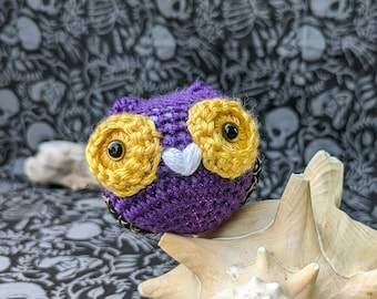 Hibou de fierté non binaire (Nugget) - Hibou au crochet Amigurumi