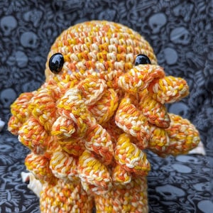 Candy Corn Cthulhu - Crocheted Amigurumi Cthulhu Collectible Doll