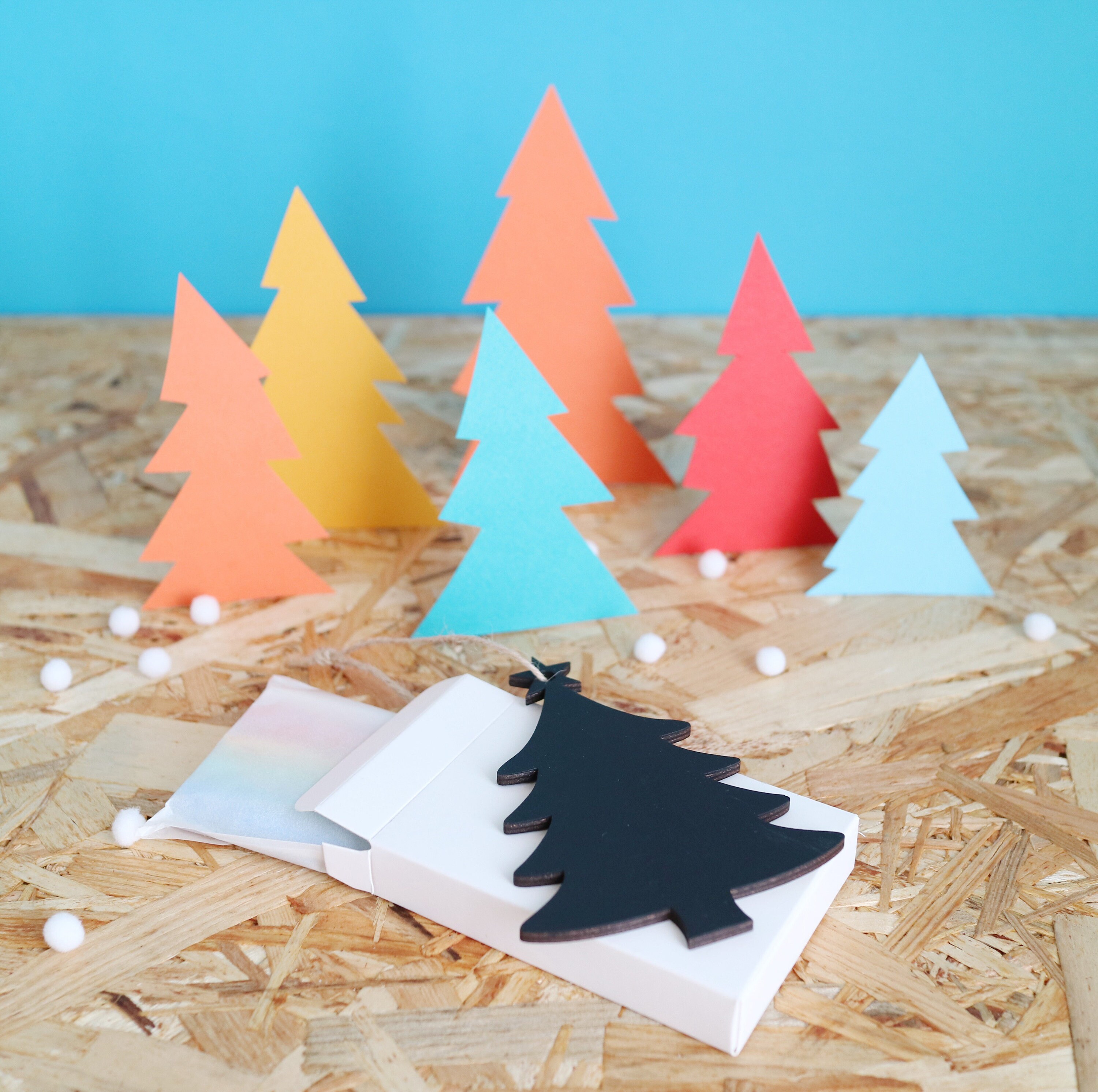 Tableau Noir Décorations de Sapin Noël Ensemble 3