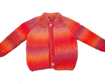 Morocco saffron hand made artistic cardigan size 92, 18-24 months