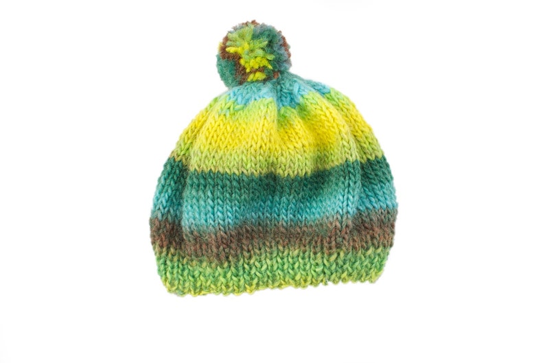 Baby Winter Hat Blue Green Organic Wool 2 Years Old Ready to Ship Etsy UK