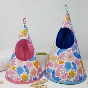 Conical/Cone/Swedish Clothespin/Peg bag - Watercolour Seashells