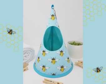 Schwedische Wäscheklammer Tasche - Aqua Bees
