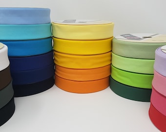 Bias Binding Tape - 25mm - Premium Quality - Over 70 colours -  Polycotton - Byetsa - Single Deep Fold - Listing 2 of 2 - 306 to 46