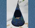 Conical/Swedish Clothespin/Peg bag - Blue and Green Dragon Scales