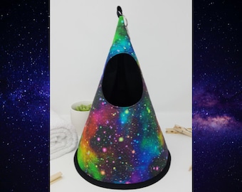 Schwedische Wäscheklammer Tasche - Dunkle Bunt gesprenkelte Galaxie