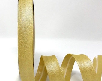 Metallic Gold Bias Binding Tape - 18mm - Premium Quality - 100% Cotton - Byetsa - Single Deep Fold