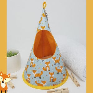 Conical/Cone/Swedish Clothespin/Peg bag/Storage Bag - Woodland Fox with Leaves