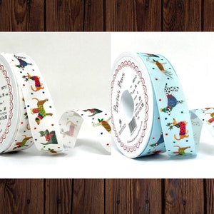 Jolly Dogs-lint - wit of blauw - Berisfords - 25 mm - per meter