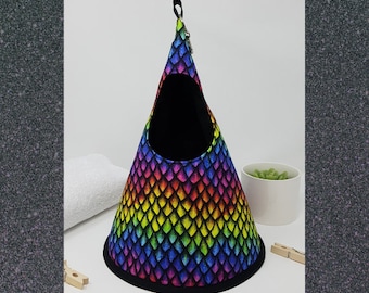 Conical/Cone/Swedish Clothespin/Peg bag - Rainbow Dragon Scales
