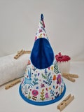 Conical/Cone/Swedish Clothespin/Peg bag - Watercolour flowers, birds, rabbits