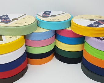 Bias Binding Tape - 25mm - 70 colours! - Premium Quality - Polycotton - Byetsa - Single Deep Fold