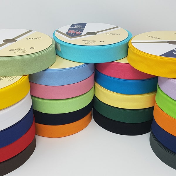 Schrägband - 25mm - 70 Farben! - Premium Qualität - Polycotton - Byetsa - Single Tiefe Falte