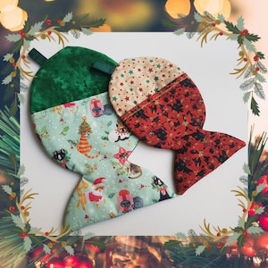 Cat Christmas Stocking / Xmas Stocking / Fish Stocking