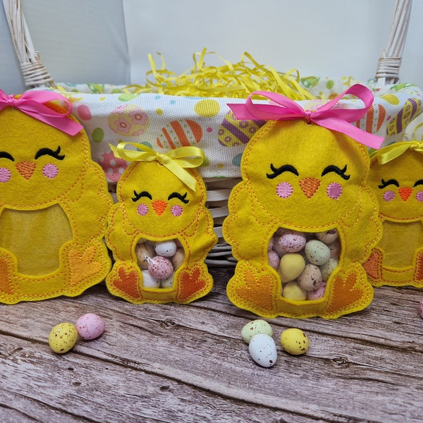Easter Chick Treat Bag (empty), Reusable, Felt, Easter Bag Gift
