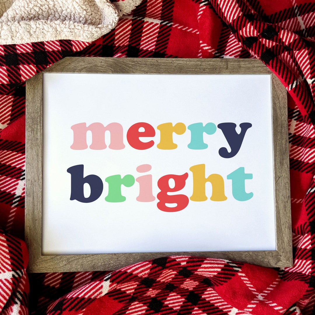 Merry Bright Printable Holiday Printable Digital Download Christmas