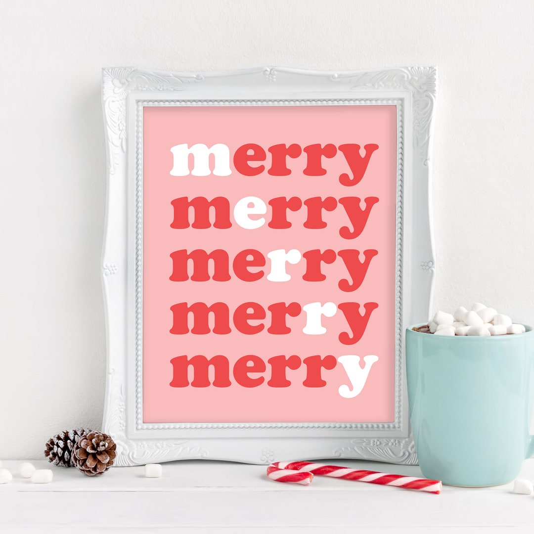 Merry Merry Printable Holiday Printable Digital Download - Etsy
