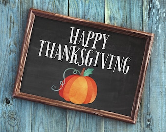 happy thanksgiving, thanksgiving sign, thanksgiving chalkboard, thanksgiving decor, pumpkin chalkboard, pumpkin, fall decor, fall wall