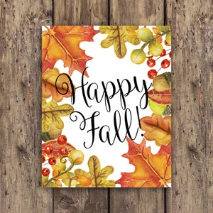 Happy Fall Happy Fall Sign Fall Print Fall Printable Fall - Etsy