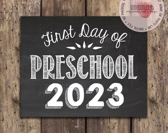 first day of preschool sign, first day of school, first day of preschool, preschool 2023, photo props for parents to commemorate first day