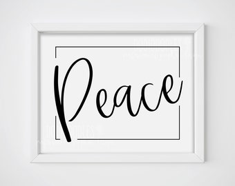 peace sign, peace printable, black and white peace printable, peace signs, peace print, peace wall decor, christmas printables