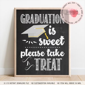 graduation party decor, sweet table sign, graduation printable, chalkboard graduation sign, graduation party, sweet treat sign, candy table
