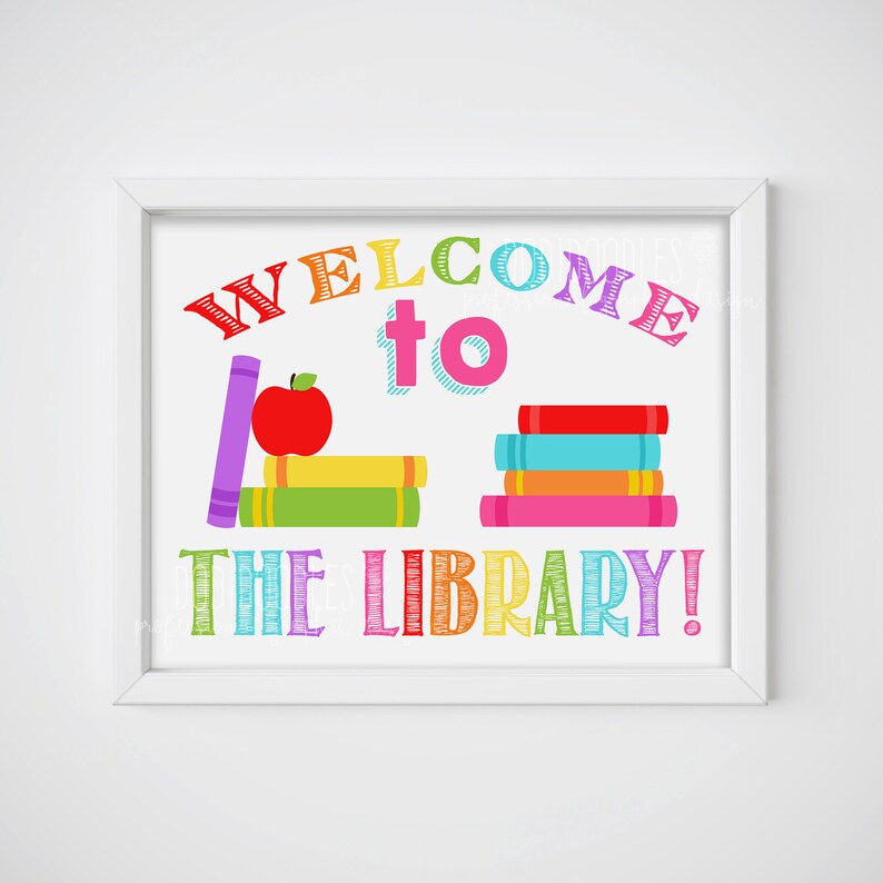 Printable to the Library Sign to the Library Etsy