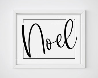 noel sign, noel printable, black and white noel printable, noel signs, noel print, noel wall decor, christmas printable