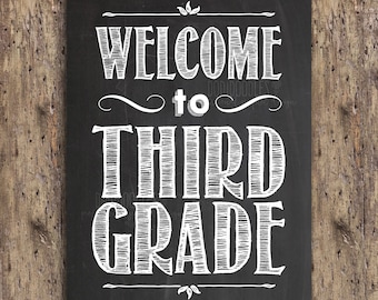 welcome to third grade classroom door poster, classroom welcome, teacher signs, third grade welcome, classroom decor