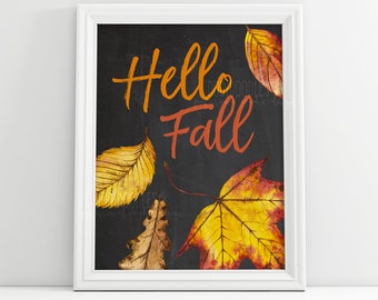 hello fall, hello fall printable, hello fall print, hello fall sign, hello fall signs, fall printable, fall decor,