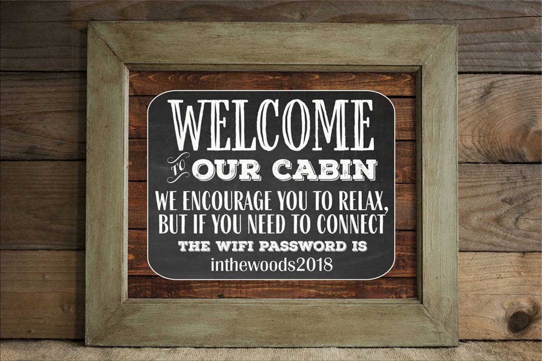 Wifi Password Printable Cabin Decor Cabin Signs Wifi Sign - Etsy
