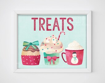 hot cocoa bar signs, treats sign, cocoa sign, candy cane sign, snowman sign, candy sign, treats bar, hot cocoa bar, cupcake bar, christmas