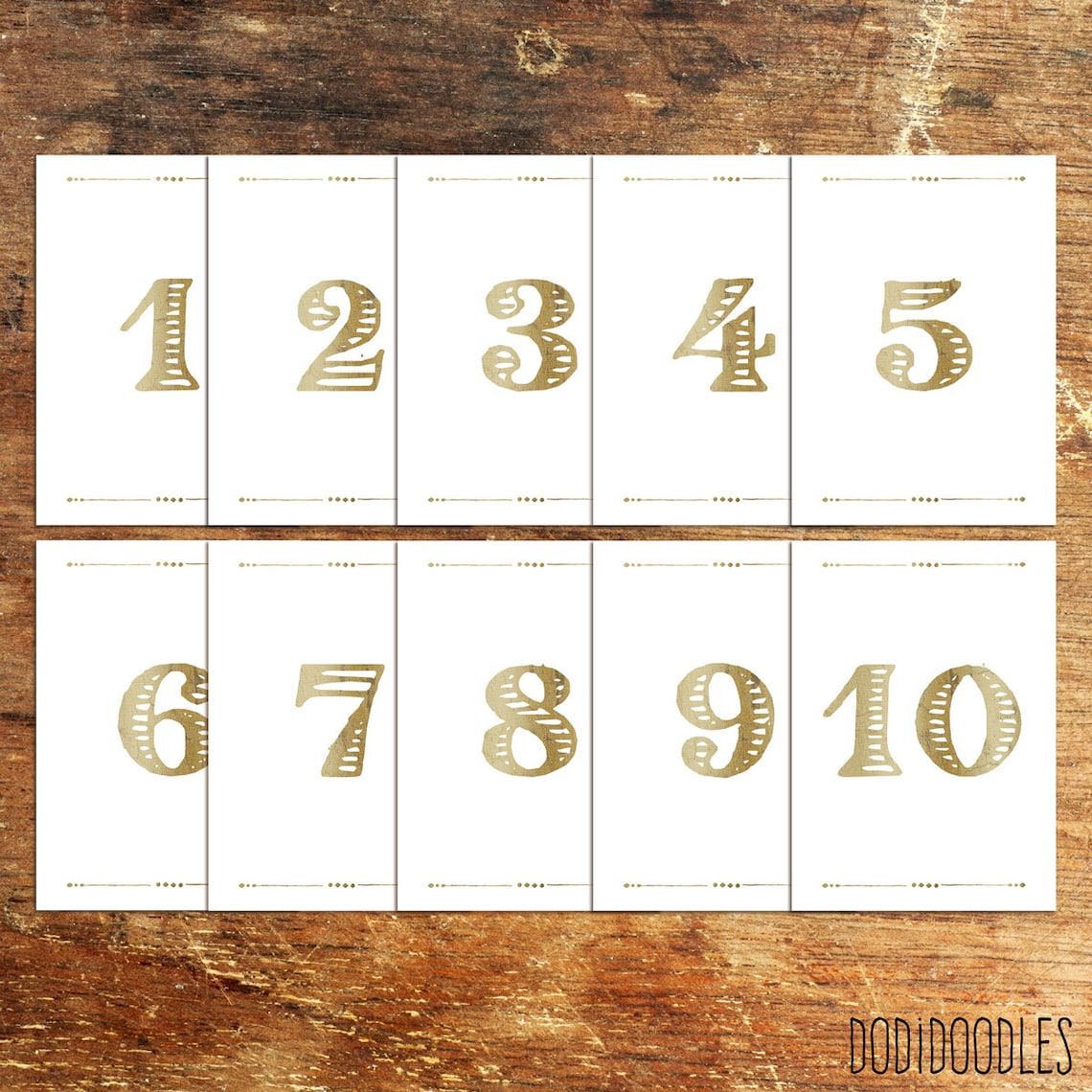 Gold Table Numbers 110 Printable table numbers table Etsy