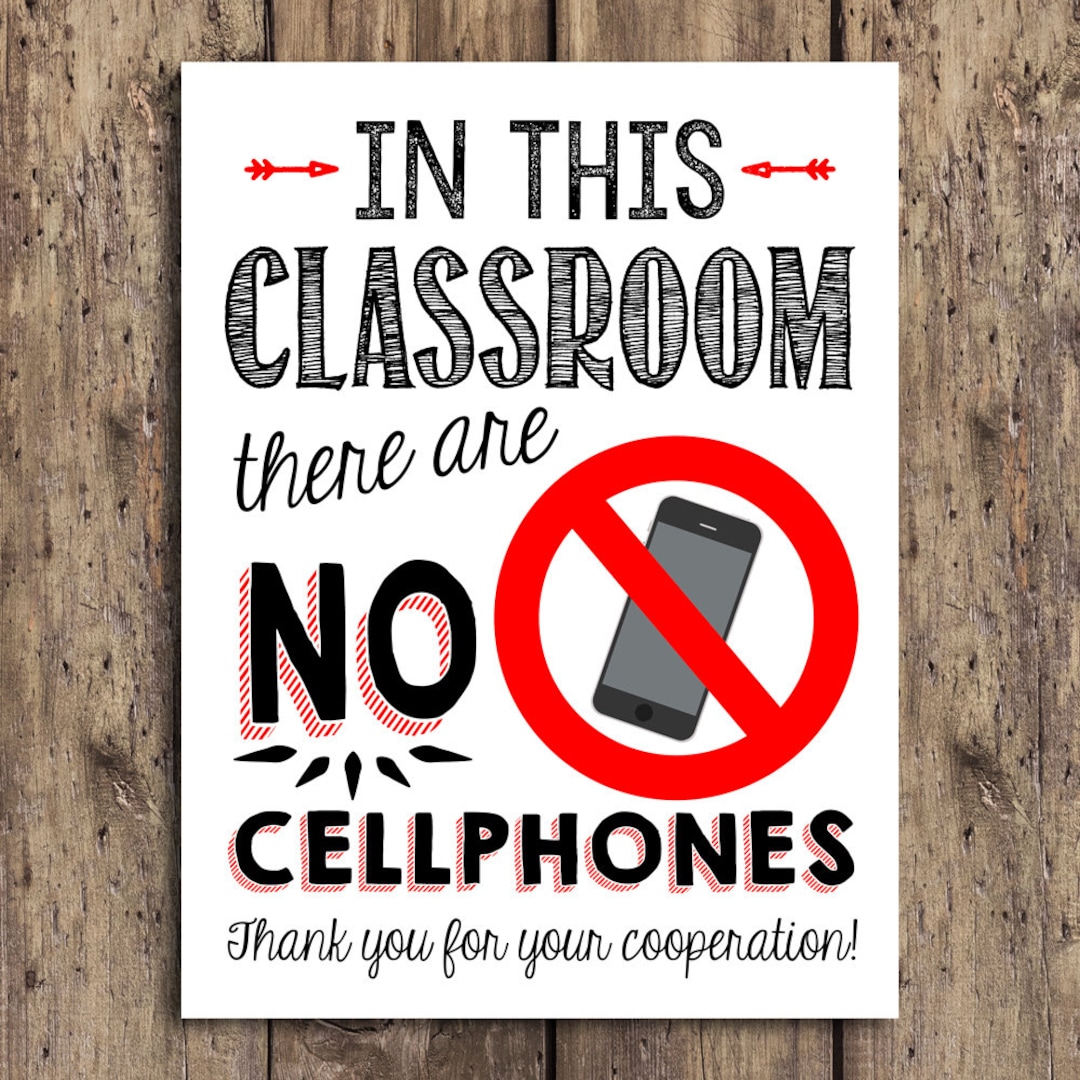 Classroom Poster, Teacher Rules, Classroom Sign, No Cell Phone, Cell