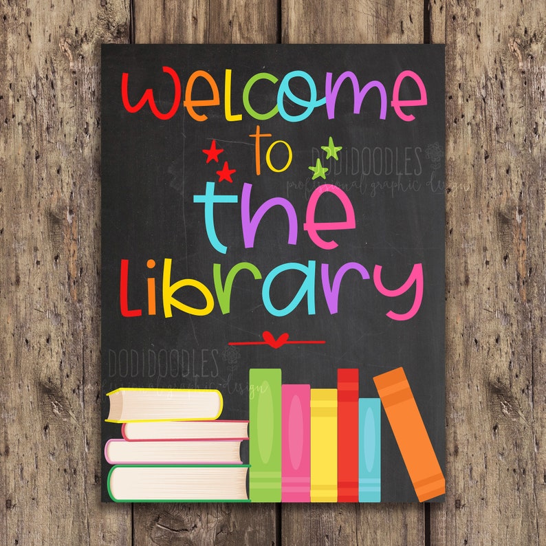 Library Welcome to the Library Classroom Signs Classroom - Etsy
