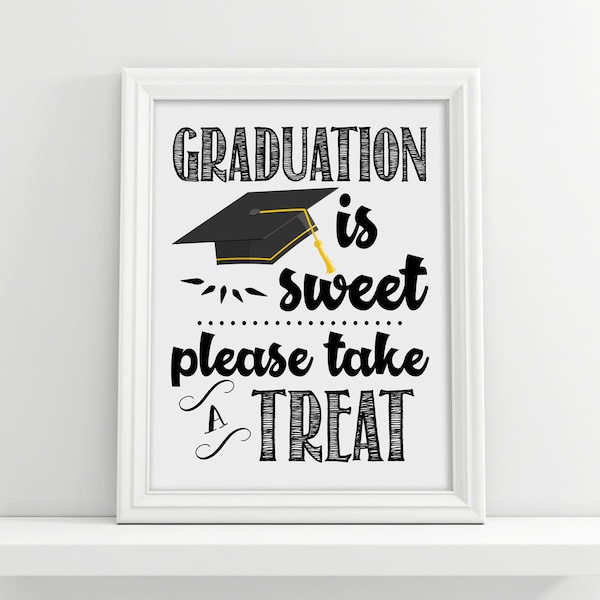 graduation party decor, sweet table sign, graduation printable, graduation sign, graduation party, graduation is sweet
