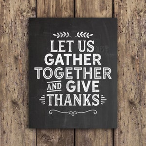 Thanksgiving Sign Thanksgiving Printable Let Us Gather - Etsy